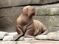 В немецком зоопарке на свет появился детеныш моржа